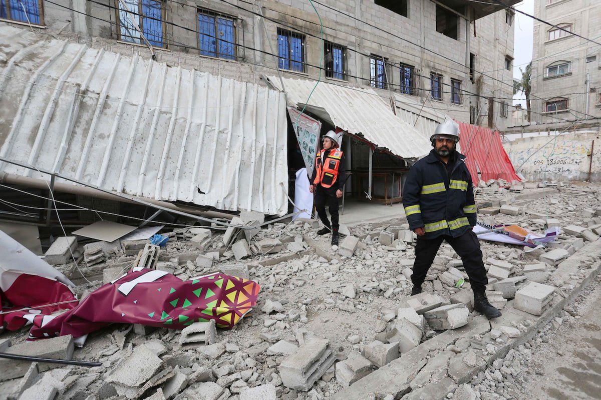 الدفاع المدني بغزة خلال المنخفض