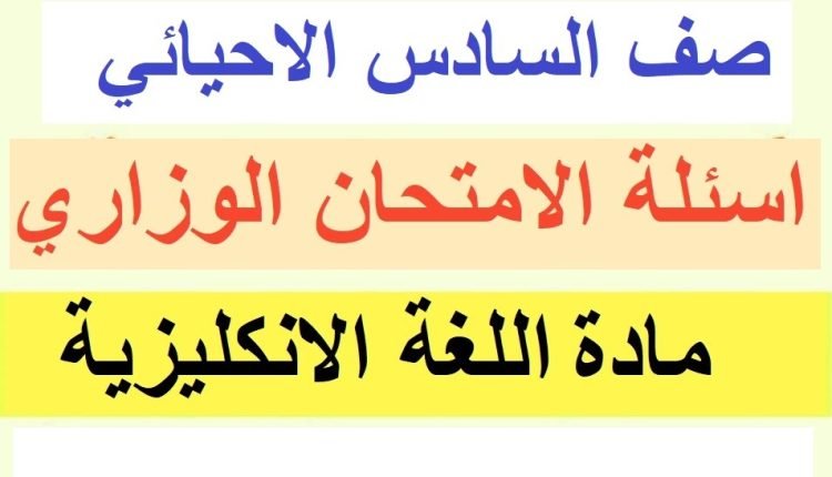 اسئلة انكليزي سادس احيائي 2022 في العراق
