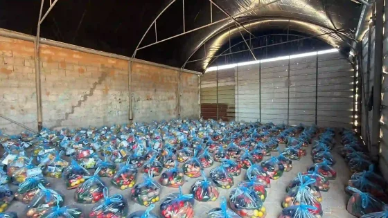 جمعية الناصر توزع 400 سلة إغاثية على النازحين في خان يونس