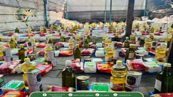 جمعية فلسطين الخيرية توزع سلال غذائية على النازحين في شمال غزة